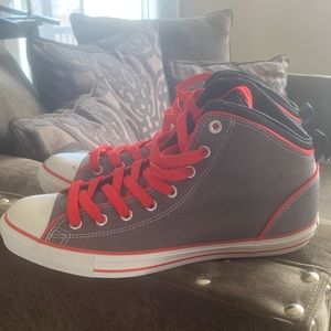 Grey and Red Converse Allstars